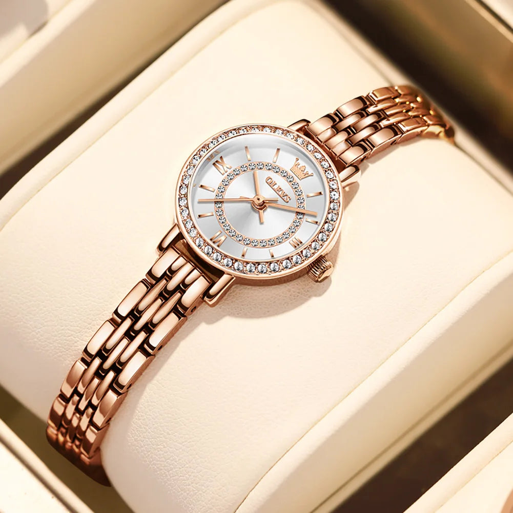 OLEVS Quartz Watches for Women Top Brand Waterproof Stainless Steel Ladies Watches Elegance Luxurious Casual Watch Women's Watch