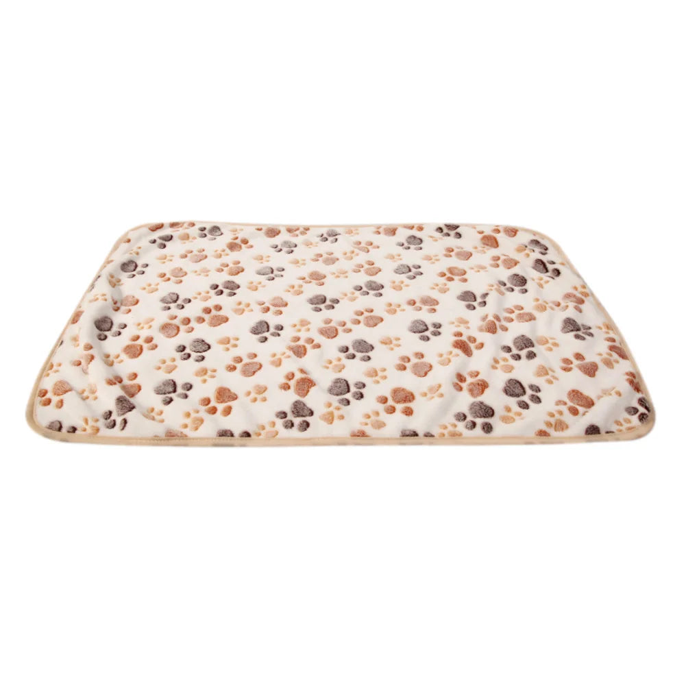 20x20cm Dog Blankets Paw Print Puppy Blanket Comfortable Soft Cat Blanket Plush Pet Blanket for Puppy Kitten