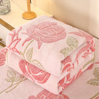 1pc Floral Style Warm Bedspread Fleece Blanket Plaid Travel Shawl Sofa Nap Blankets Home Bedsheet Manta