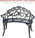 Outdoor Park Yard Patio Balcony Use, Cast Aluminum, Copper, Anti-Rust, Double Seat