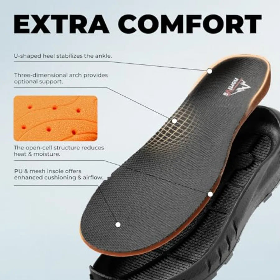 NORTIV 8 Men's Tactical Hiking Lightweight Cushion Sole for Work All Day Side Zipper Motorcycle Combat Military Boot Arch Suppo