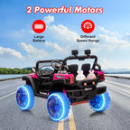 12V Kids Ride On Car,2 Seater Electric Toy Car for Toddlers and Children,with Remote Control, Battery-Powered,Music,Led Lights
