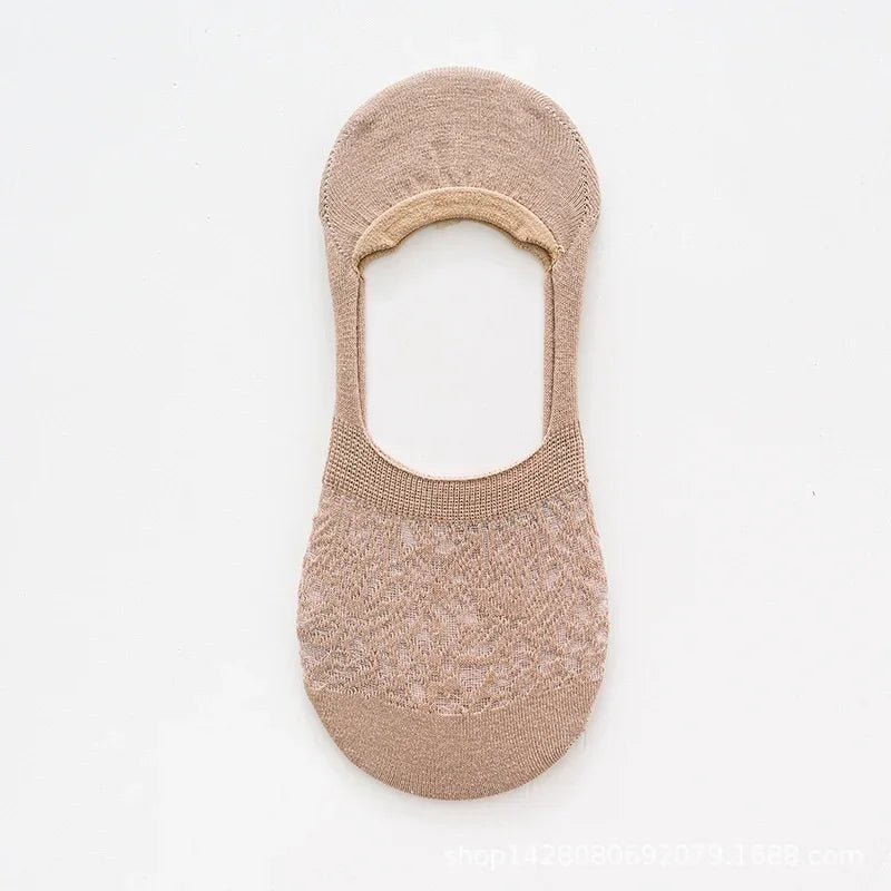 Fashion Non-slip Silicone Lace Ankle Socks Women Invisible Hollow Out Cotton Summer Boat Socks Breathable Short Low Cut Socks