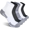 suaskk Mens Athletic Cushioned Breathable Running Quarter Socks 5 Pairs