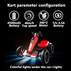 12V electric Kids Pedal Go Kart, Folder Go Kart, Outdoor Ride on Toy with Adjustable Seat, 4 Wheels for Boys and Girls