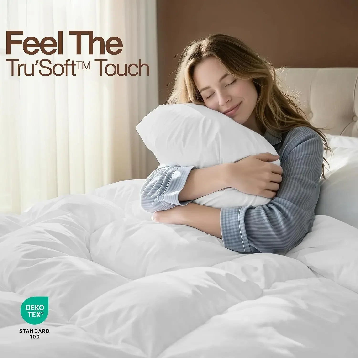 Bedding Full Comforter Duvet Insert, Quilted White Comforter with Corner Tabs, Box Stitched Down Alternative Comforters Full Size 82 x 86 inches