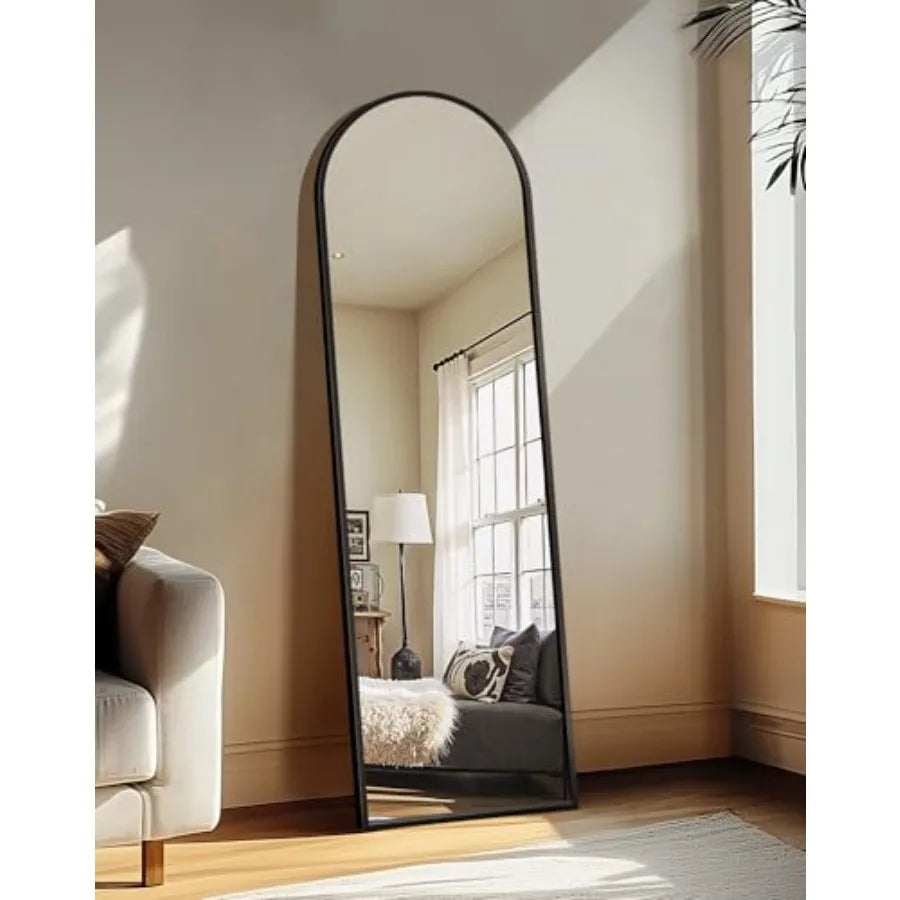 Arched Mirror Full Length, Standing Mirror Full Body, Large Floor with Stand for Wall Entryway Door Bedroom Bathroom Living Roo