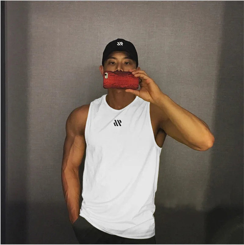 Gitf Men Bodybuilding Tank Tops Gym Workout Fitness Sleeveless Shirt Running Clothing Stringer Singlet Summer Casual Vest