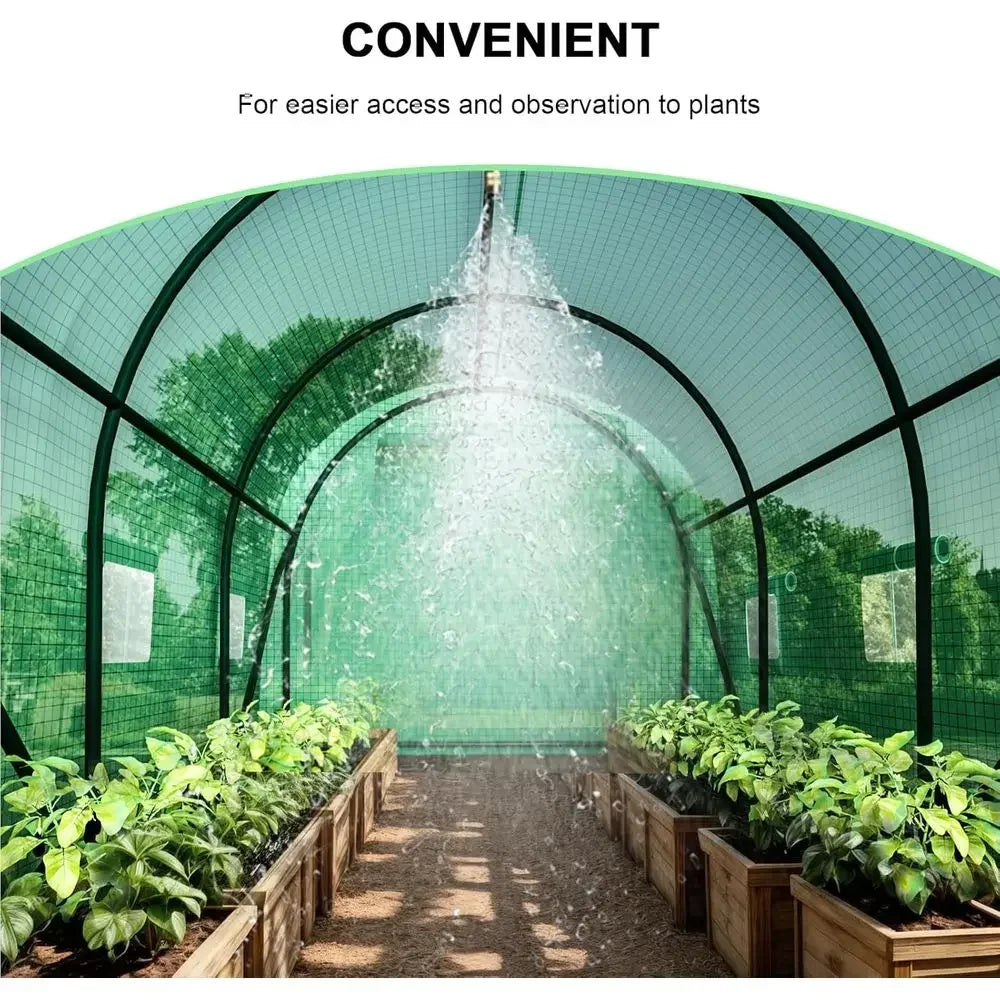12ft x 6.6ft x 6.6ft Large Walk-in Greenhouse Kit with Watering System for Outdoor Gardening