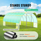SucceBuy Walk-in Tunnel Greenhouse Hoop House Greenhouse Tunnel Plant House with Galvanized Steel Frame Swing Door for Outdoor