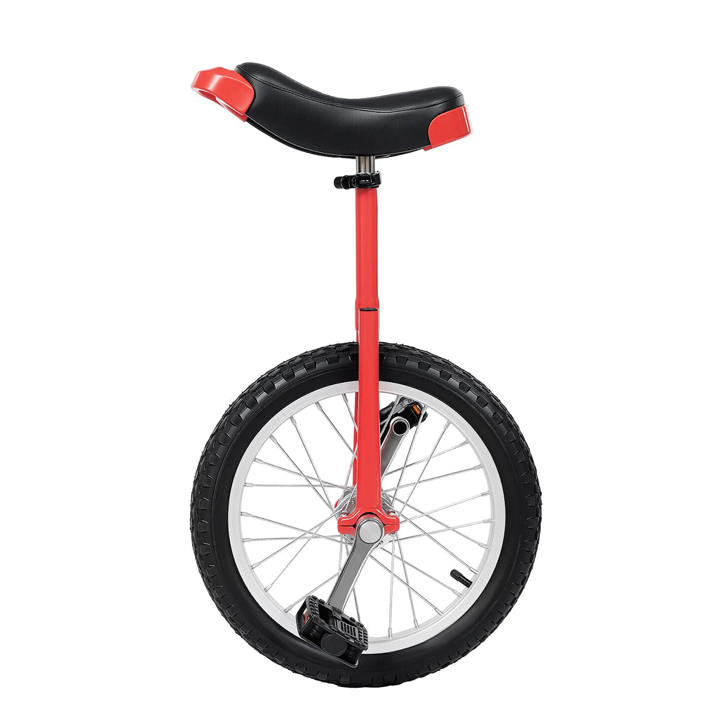 16 Inch Unicycle Outdoor One Wheel Bike Height Adjustable 28-32in 110lbs Capacity Manganese Steel for Balance Training Fitness