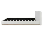 Elegant White Upholstered King Bed with Solid Wood Frame for Ultimate Comfort