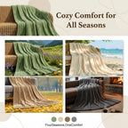 Summer Lightweight Blanket Queen Size - Cozy & Breathable Blankets for Bed,Couch,Travel,Office, Cooling Throw Blankets for Hot Sleepers & Night Sweat,Perfect Gift Ideal,Sage Green
