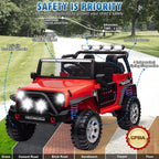 Joyracer 24V 2 Seater Kids Ride on Truck with Remote Control, 4×200W Motor, Electric Battery Powered Toys Car w/ 4 Wheels Spring Suspension, 3 Speeds, LED Lights, Bluetooth Music