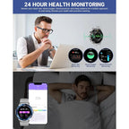 1.43" AMOLED Screen Smart Watch for Men with 24/7 Health Monitor, Fitness Tracker & 400mAh Battery