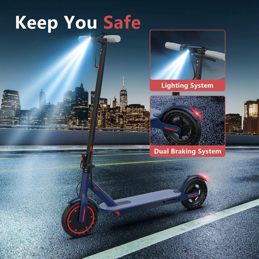 8.5'' Electric Scooter 350W Motor 36V 10.5Ah Battery 19mph Max Speed 21miles Max Range Smart APP Control Scooter Shock-absorbing Anti-skid Folding Waterproof E-Scooter for Adults