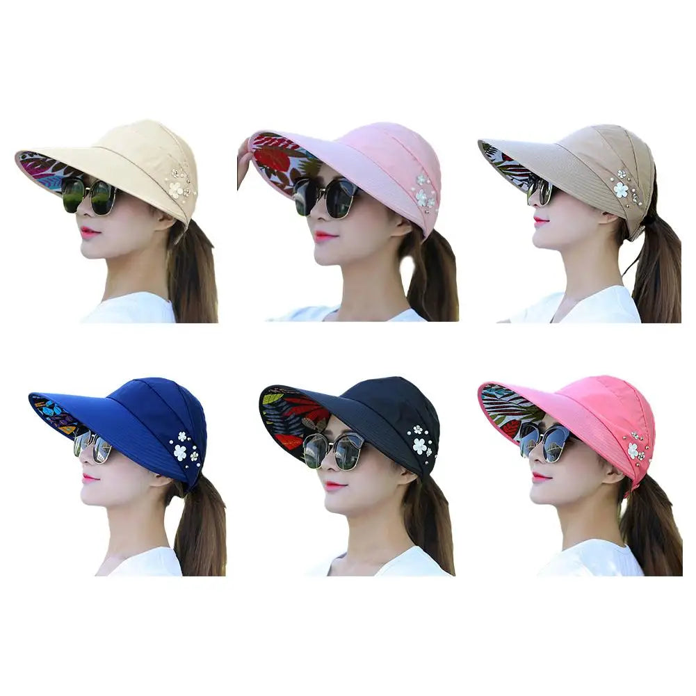 Fashion, Ladies, Summer Vacation, Wide Brim Foldable Sun Hat, UV Protection, Beach Sun Hat, Casual Hat