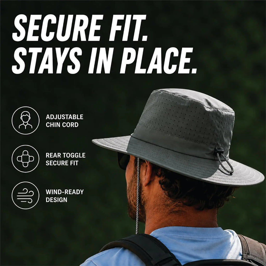 Spyder Breathable Cooling Boonie Sun Hat UPF 50+ Wide Brim Windproof Outdoor Bucket Hat for Men Fishing Hiking Safari Beach