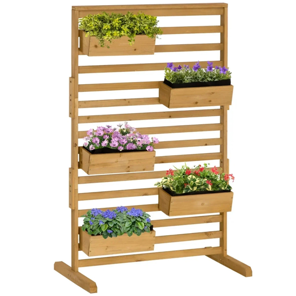 Wooden Planter Shelf Garden Trellis Stand Flower Plant Holder Pots Accessories for Home & Garden