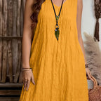 Plus Size, Plus-size Women's Solid Color V-neck Dress, Suitable for Spring and Summer Wear
