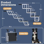 Extra Wide Dog Stairs for Large Dogs, Foldable Dog Ramp for Car with Non-Slip Surface, Dogs Stairs for Cars, High Beds, Truck,