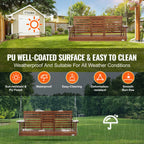 SucceBuy Wooden Porch Swing 5 ft Patio bench swing for Courtyard Garden Upgraded 880 lbs Strong Load Capacity Swing Chair Bench
