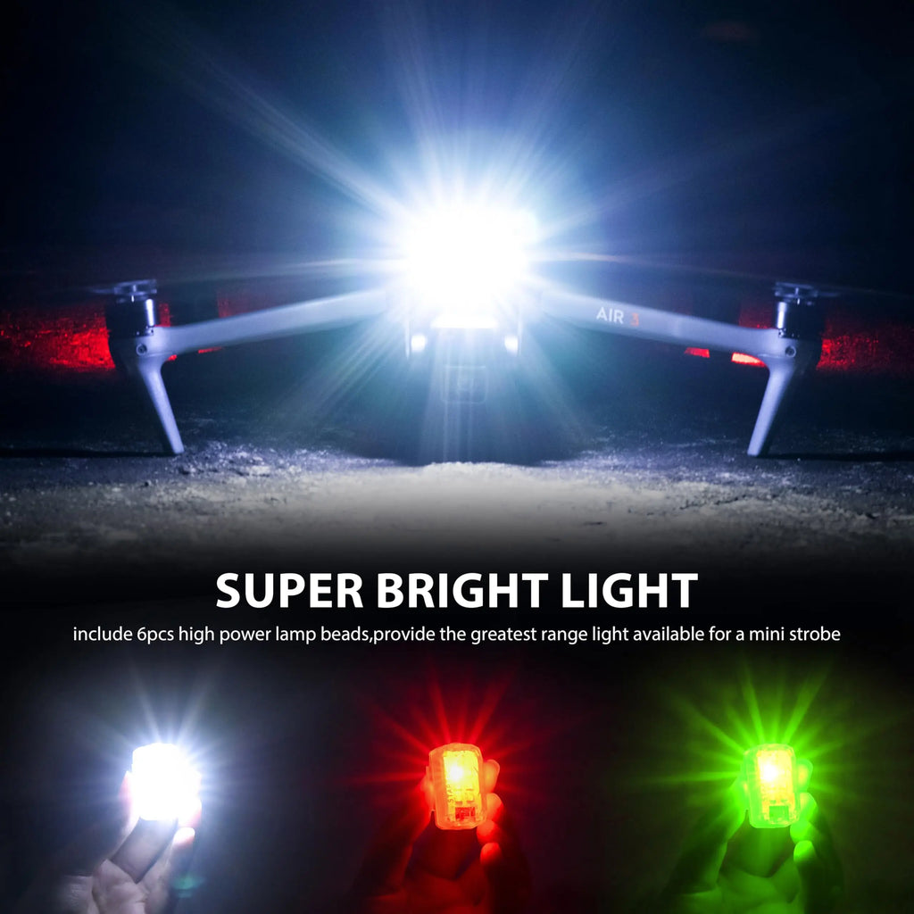 Drone Strobe Light, Rechargable Flash Led Lamplight for FAA DroneNight Flying, Fits for DJI Neo 2,Mini 5 Pro/ 4 Pro/3/4k, Avata 2,Air 3S and All RC Drones Accessory(2pc)