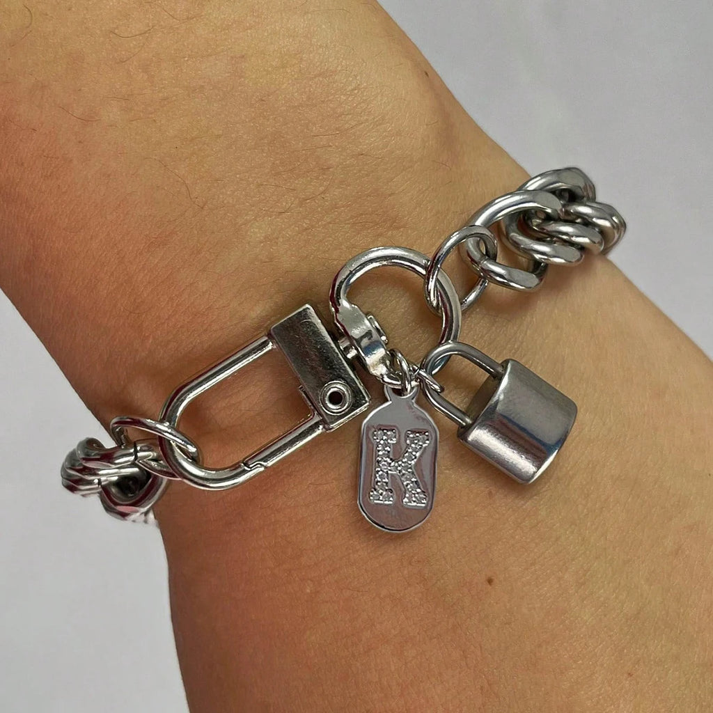 1 Pc Silver Oval Bracelet With A-Z26 Letter Necklace, Unique And Exquisite Style, Suitable For Festivals And Daily Wear