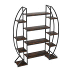 Metal Plant Stand Industrial Bookshelf Multilayer Ladder Garden Flower Pot Rack