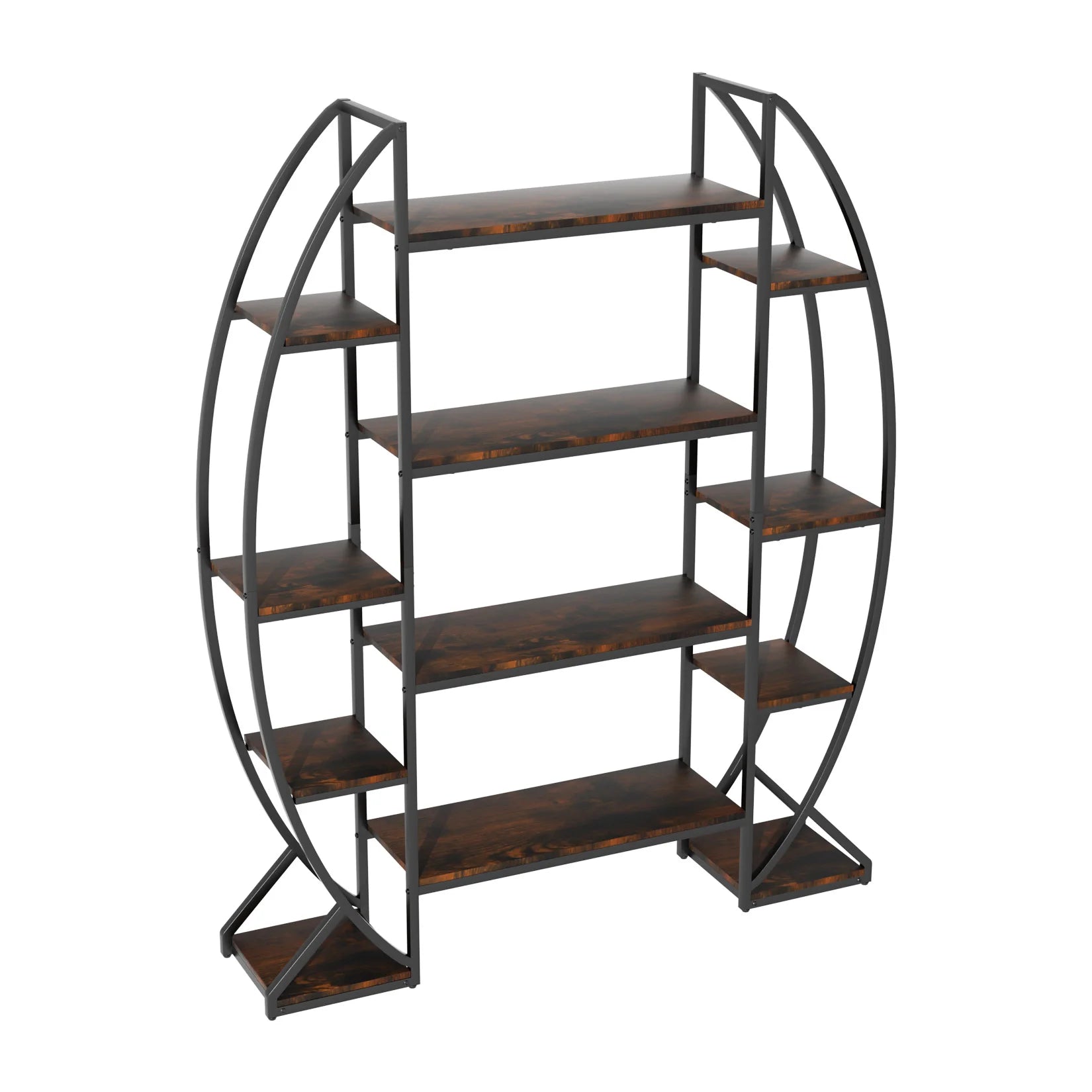 Metal Plant Stand Industrial Bookshelf Multilayer Ladder Garden Flower Pot Rack