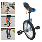 16 Inch Unicycle Outdoor One Wheel Bike Height Adjustable 28-32in 110lbs Capacity Manganese Steel for Balance Training Fitness