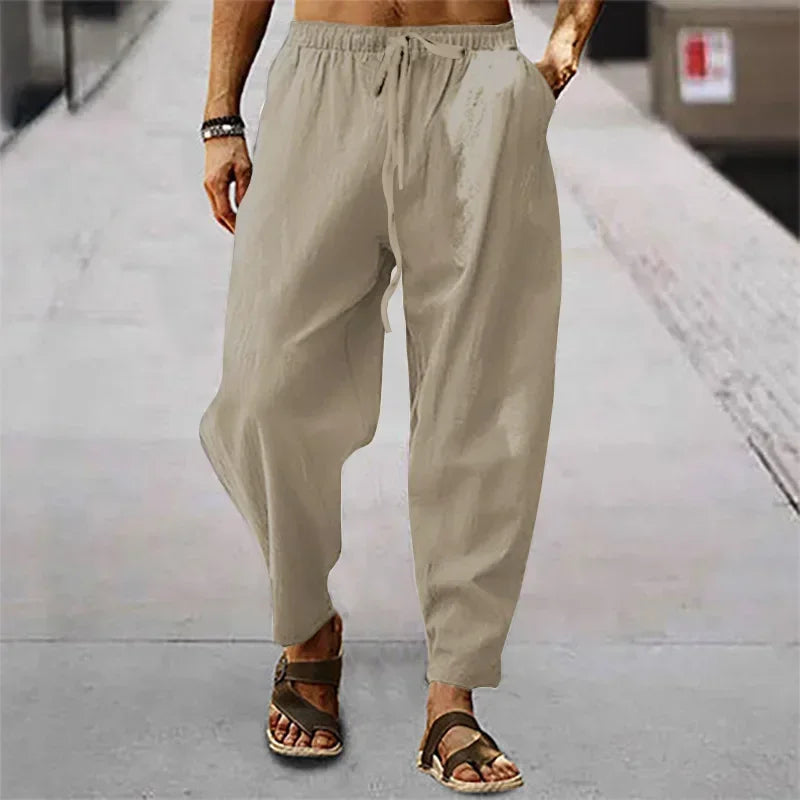 Wide Pants Spring Men's Korean Fashion Sports Streetwear Linen Oversize Trousers Yoga Pants Sweatpants Casual Daily Wear