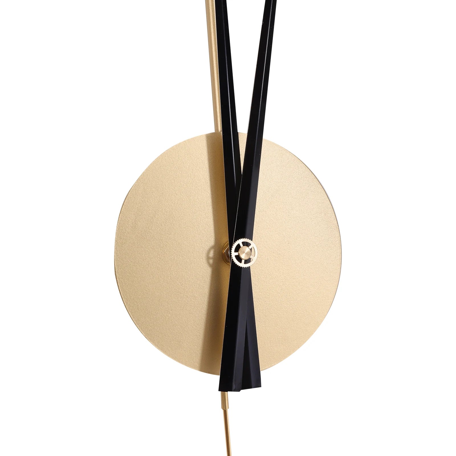 Classical Large Decorative Wall Clock with Pendulum, Modern Non-Ticking Silent Metal Wall Clocks for Living Room, Bedroom, Study, Office, 23.6" (Gold)
