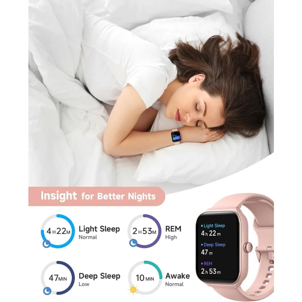 Smart Watch: Fitness Tracker, 1.95" Display, Call Handling, Waterproof, Heart Rate/Sleep/Sport Modes, Compatible With Android &