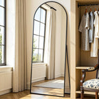 Arched Full Length Mirror 58 x 18 Inch, Full Body Mirror with Stand, Standing Hanging or Leaning Against Wall,, Customized