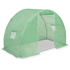 Greenhouse application, PE mesh fabric in green color with galvanized steel frame, 48.4 sq ft coverage, UV-resistant and durabl