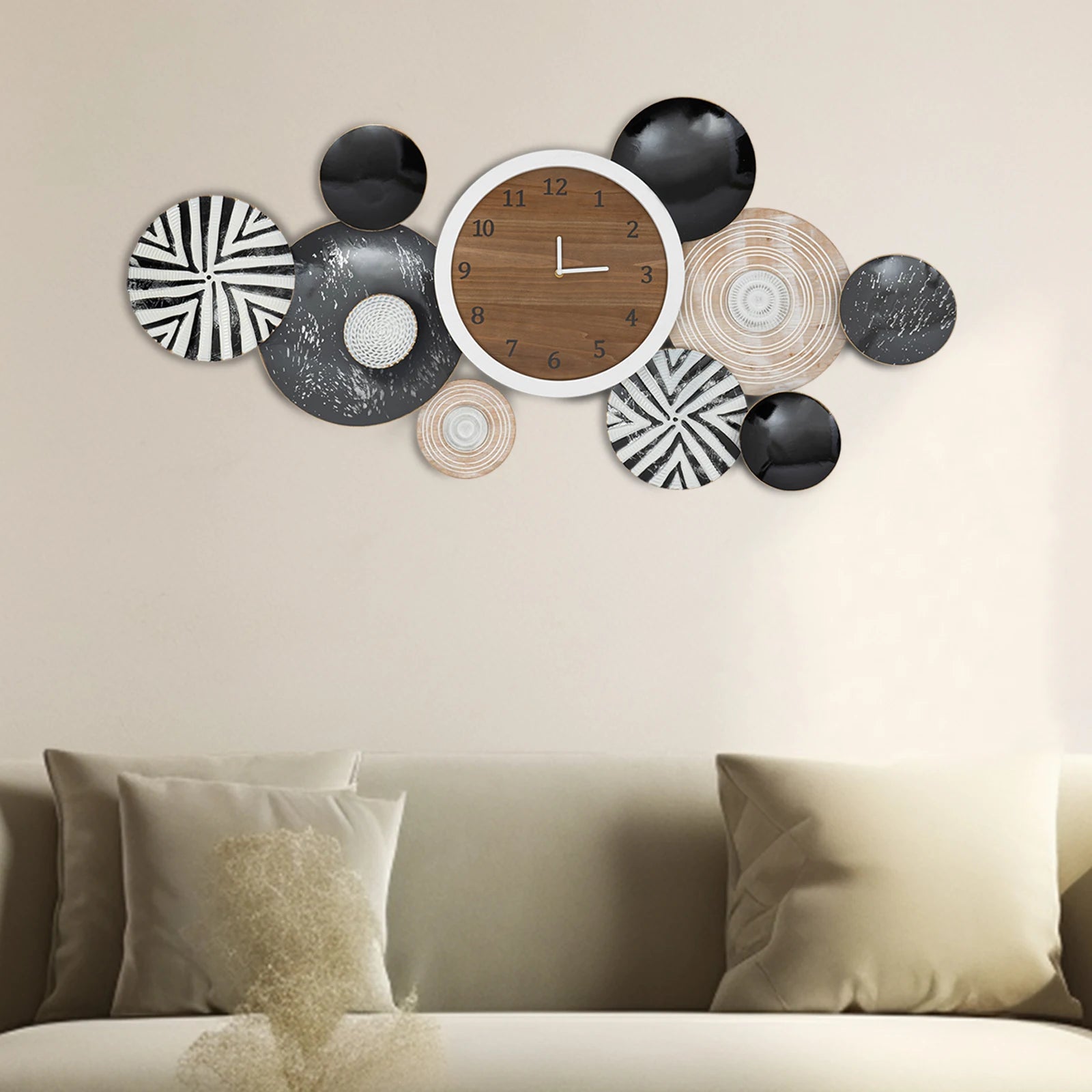 Large Luxury Silent Wall Clocks Aesthetic Art Mural Wall Watch Horloge, Decorative Non-Ticking Wall Clock for Living Room Conference Room