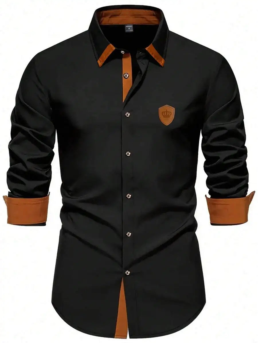 Mens Business Casual Long Sleeve Button Down Dress Shirt Formal