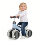 Toddler Balance Bike 10-24 Months | 4-Wheel No-Pedal Ride On Toy with 135° Steering,Anti-Rollover, Lightweight 3.3lbs, Silent Wheels for Baby Boys Girls