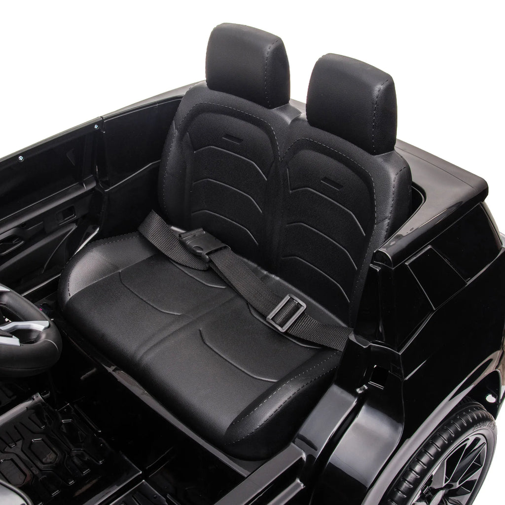 12V Kids Ride on Electric Car with Parent Remote Control Suspension LED Lights Music Player for Kids Black