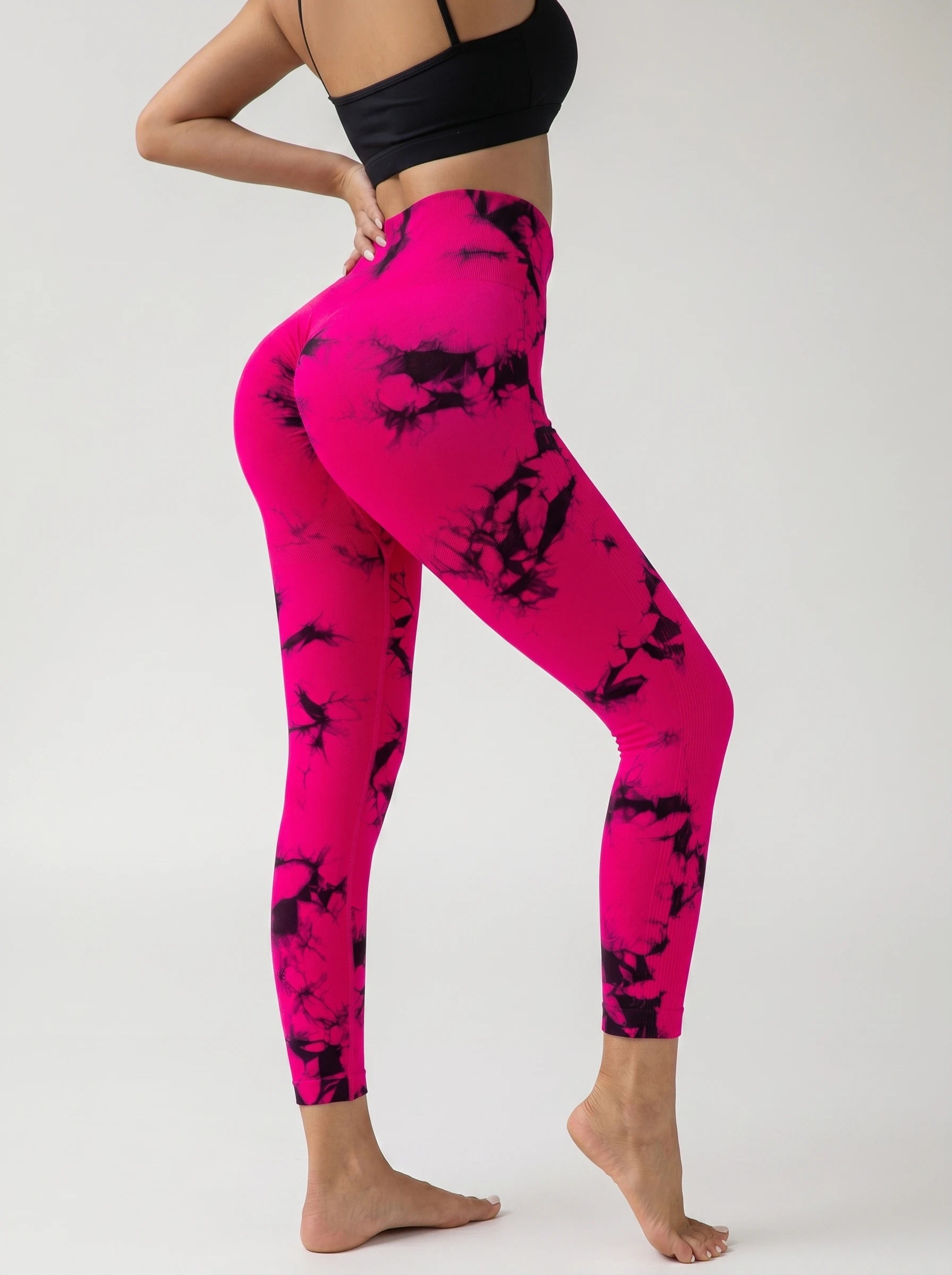 Fashionable Bright Tie-Dye High-Waist Yoga Pants, Available in 10 Splash Colors, Stretchy and Soft, Multiple Colors to Choose From, Perfect for Yoga Lovers and Everyday Casual Workouts