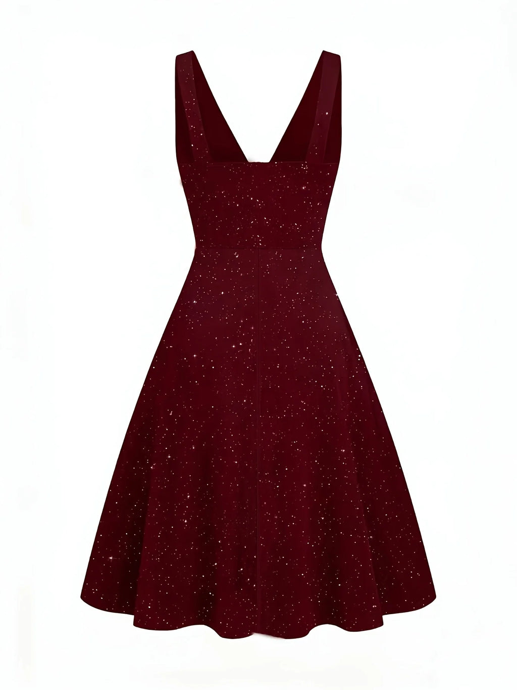 Plus Size - Plus Size - Plus Size Women'S Elegant Statement Shimmer V-Neck Ruched Waist Dress