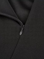 Tie A-line Midi Dress Vintage Women Dress Mid Sleeveless V Neck Waist Tie Swing Office Business Summer