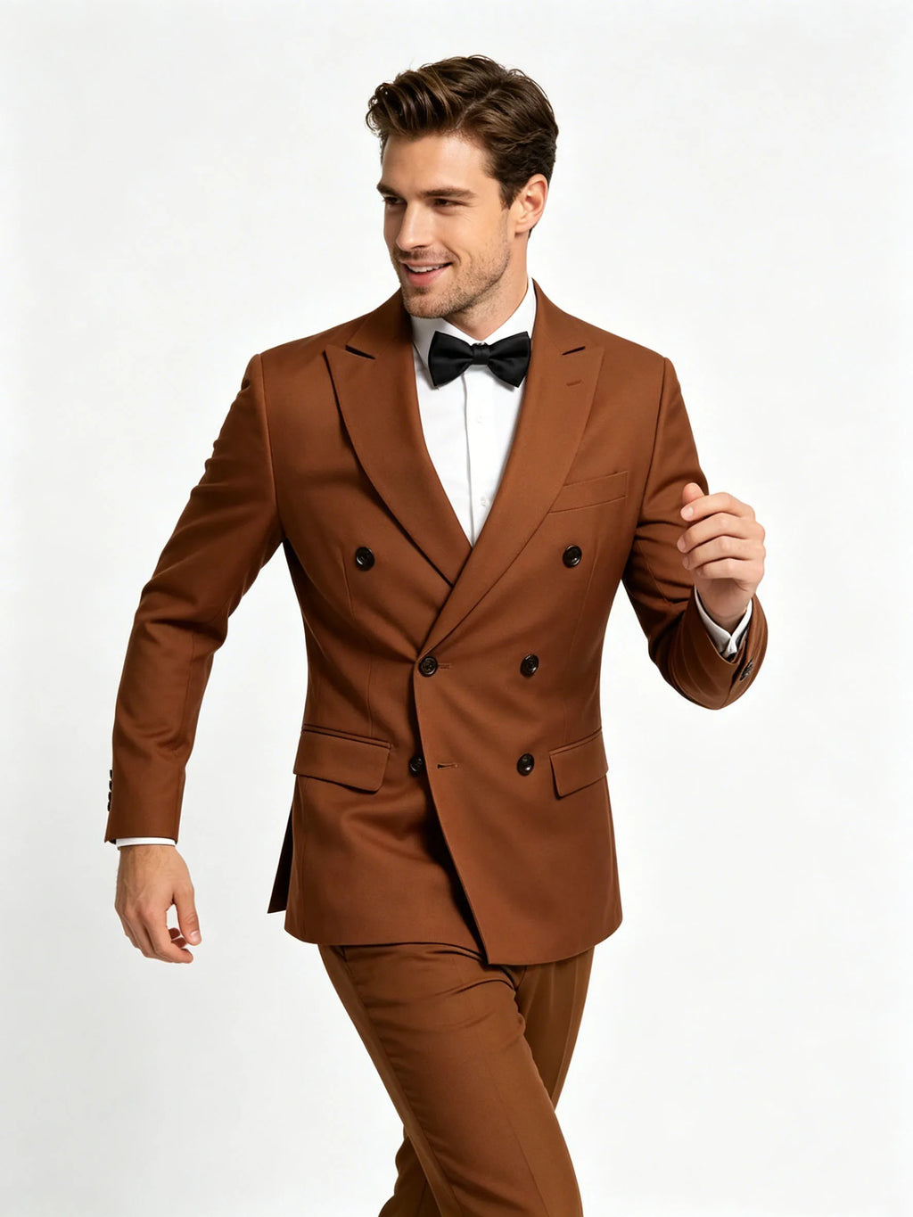 Suits for Men, 2 Piece Slim Fit Suit with Double Breasted Blazer and Tuxedo Pants
