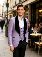 Men Suit 3 Piece Slim Fit Tuxedo for Men Paisley Suit Tux Shawl Lapel One Button Blazer Waistcoat Pant Set for Prom
