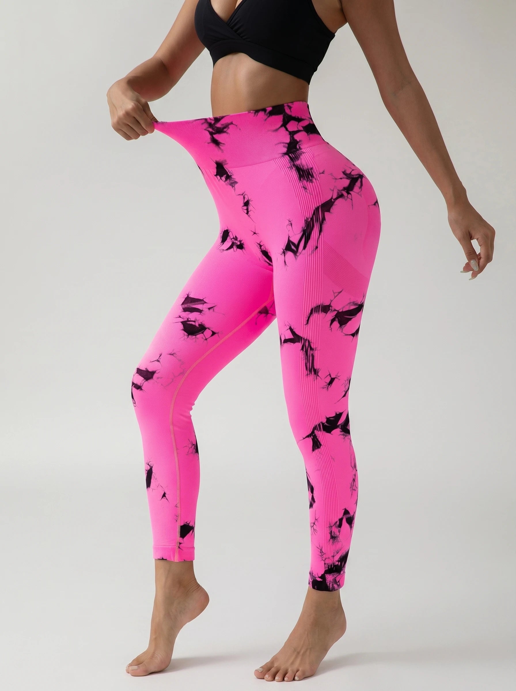 Fashionable Bright Tie-Dye High-Waist Yoga Pants, Available in 10 Splash Colors, Stretchy and Soft, Multiple Colors to Choose From, Perfect for Yoga Lovers and Everyday Casual Workouts