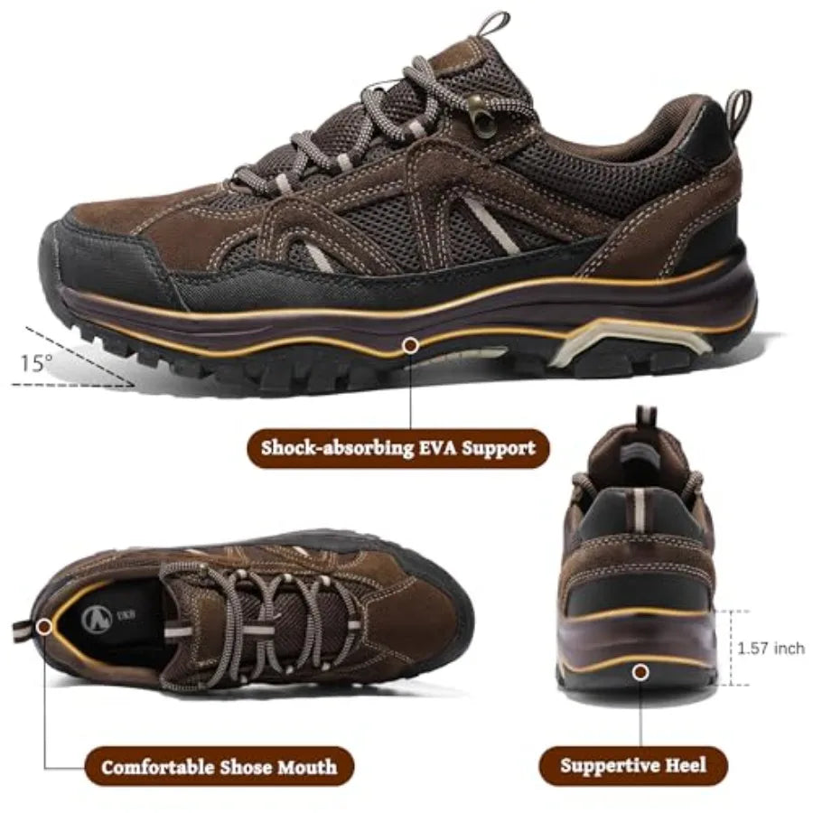 MIXIN Mens Hiking Shoes Lightweight Breathable Anti-Slip Low Top Sneakers for Walking Trekking Outdoor Shoes