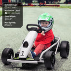 24V Electric Go Kart Drift Car for Kids 8-12, Ride On Racing Toy with Dual 300W Motors/8 MPH High Speed/Music, Outdoor Fun Gift