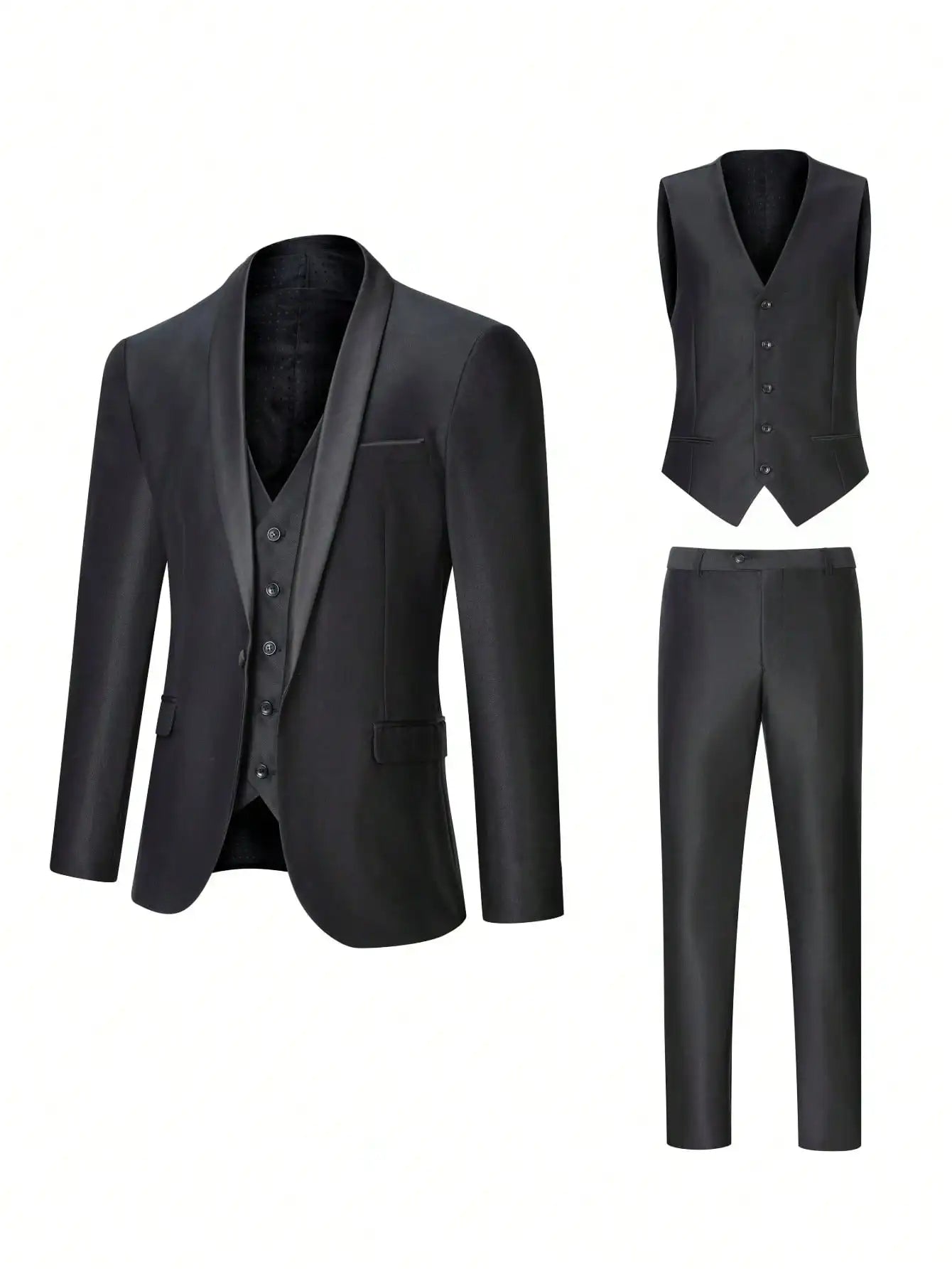 Customized Luxury Men Suits Single Breasted Peak Lapel 3 Piece Jacket Pants Vest Full Sets High Quality Clothing Terno Blazers