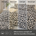 Fashionable Leopard Print Three-Piece Duvet Cover Set (1 Duvet Cover + 2 Pillowcases) Made of Ultra-Soft, Breathable Fabric, Skin-Friendly, Comfortable, Breathable, Machine Washable, Suitable for All Seasons, Elegant and Exqu